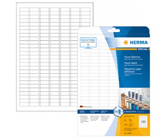 Kleebisetiketid Herma Power Labels (eriti tugeva liimiga) - 25.4x10mm, 25 lehte